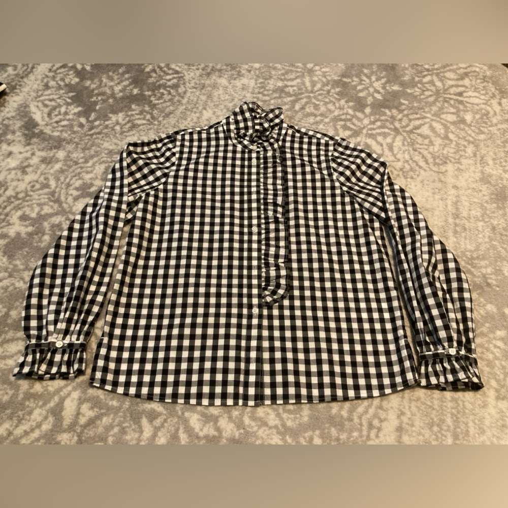 J. Crew Monochrome Checkered Shirt